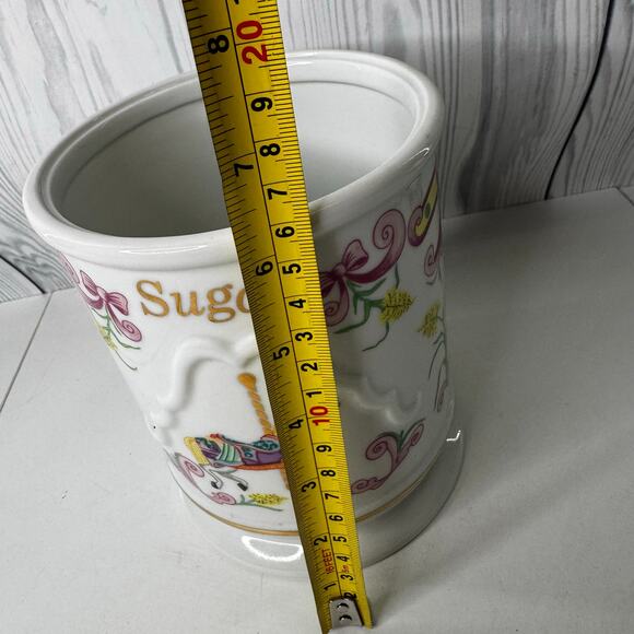 1995 LENOX The Carousel Canister Sugar Fine Porcelain Replacement NO cover - Picture 5 of 6